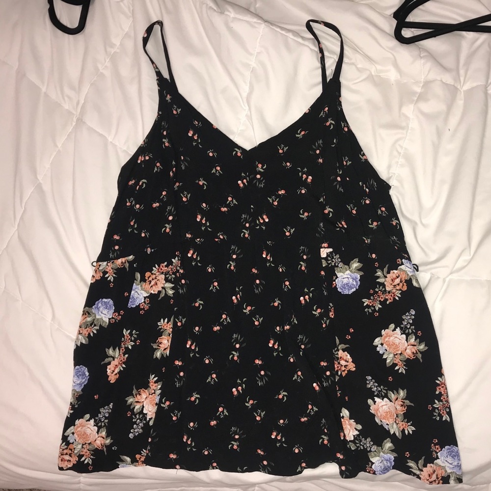 Black Floral Cami - plus size